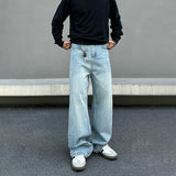 Tryess- Loose Fit Washed Denim Pants