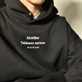 Tryess- Loose Hooded Sweatshirt