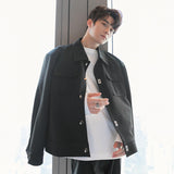 TRYESS-men fall outfits Korean Style Outwear 00's Fashion Streetwear  -Autumn/Winter Coat Jacket INS Style Street Fashion Metal Button Shirt Jacket