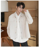 TRYESS-men fall outfits Korean Style Outwear 00's Fashion Streetwear  -Autumn/Winter Coat Jacket INS Style Street Fashion Metal Button Shirt Jacket