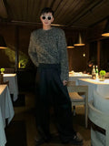 Tryess- Metallic Silver Sequin Round Neck Sweater