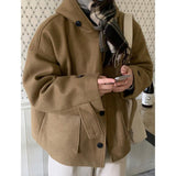 TRYESS-men fall outfits Korean Style Outwear 00's Fashion Streetwear  -Autumn/Winter Coat Jacket INS Style Street Fashion Mid-length Hooded Coat