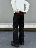 Tryess- Multi-Pocket Zipper Cargo Pants