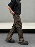 Tryess- Multi-pocket Pockets Cargo Pants