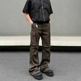 Tryess- Multi-pocket Pockets Cargo Pants