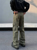 Tryess- Multiple Pockets Casual Cargo Jeans