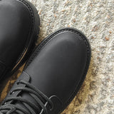 Tryess- Munhak Matte Black Chunky Lace-Up Boots