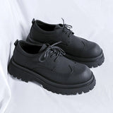 Tryess- Namchon Matte Black Chunky Brogues