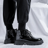 Tryess- Namsan Patent Chunky Sole Shoe Boots