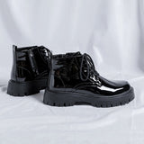 Tryess- Namsan Patent Chunky Sole Shoe Boots