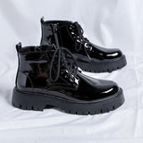 Tryess- Namsan Patent Chunky Sole Shoe Boots