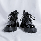 Tryess- Namsan Patent Chunky Sole Shoe Boots