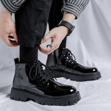 Tryess- Namsan Patent Chunky Sole Shoe Boots