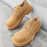 Tryess- Nowan Round Toe Suede Derby Shoes