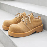 Tryess- Nowan Round Toe Suede Derby Shoes