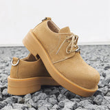 Tryess- Nowan Round Toe Suede Derby Shoes