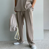 Tryesstore-Streetwear Men Outfits Tomboy Fits - TRY9524 PLEATED SLEEVELESS SHIRT & WIDE DRAWSTRING PANTS