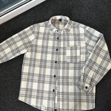 TRYESS-MEN'S AUTUMN WINTER CASUAL OUTFITS TRY. 9005 WHITE PLAID SHIRT JK