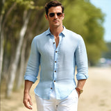 masculine men Model New Medieval Men's Vintage Cotton Linen Crepe Lapel Shirt C32