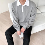 Tryess-TRY No. 2260 WHITE COLLAR SWEATER