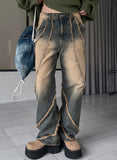 TRYESS- TRY10973 RECONSTRUCTED WASHED DENIM JEANS