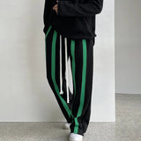 Tryess-TRY No. 10201 DRAWSTRING STRIPED STRAIGHT PANTS