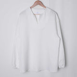 Tryess-TRY No. 6575 V-NECK CUFF LONGSLEEVE