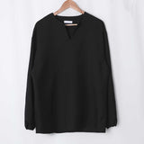 Tryess-TRY No. 6575 V-NECK CUFF LONGSLEEVE