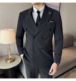 suit Special Offer Manufacturer Men's Double Breasted Suit Suit Men's Business Suit Three-Piece Suit plus Size