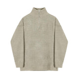 Tryess-TRY No. 5555 KNITTED HALF TUTryess-TRYLENECK COLLAR HALF ZIP-UP SWEATER