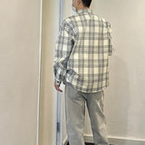 TRYESS-MEN'S AUTUMN WINTER CASUAL OUTFITS TRY. 9005 WHITE PLAID SHIRT JK