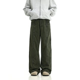 Tryess-TRY No. 11427 ARMY GREEN STRAIGHT CARPENTER PANTS