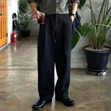 Tryess-TRY No. 10927 FOLDED PLEATED STRAIGHT PANTS