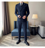 suit Special Offer Manufacturer Men's Double Breasted Suit Suit Men's Business Suit Three-Piece Suit plus Size