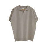 Tryess- TRY9139 KNIT V-NECK COLLAR SHORT SLEEVE