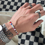 TRYESS-MENS FASHION CASUAL OUTFITS CLOTHING ACCESSORIES TRENDY MEN'S ACCESSORIES COLORFUL BEAD BRACELET