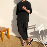 Tryess-TRY No. 2042 PLEATED ANKLE WIDE PANTS & HALF SLEEVE SHITryess-TRY