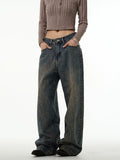 TRYESS- TRY11231 GRAY-BLUE WIDE STRAIGHT DENIM JEANS