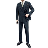 suit Business Casual Suit Men's Slim Fit Bridegroom Wedding Suit Formal Dress Solid Color Suit Three-Piece Suit