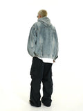 Tryess-TRY No. 10259 HOODED DENIM PULLOVER HOODIE