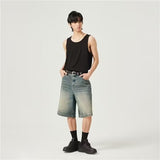 jort outfits 2024 Hong Kong Style New Summer Denim Shorts Men's American Vibe Retro Loose Fashion Brand Street Versatile Cropped Pants