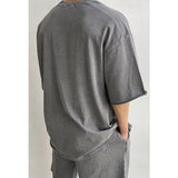 TRYESS- TRY9521 DARK GRAY HALF SLEEVE SHIRT & SHORTS