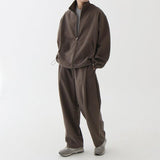 Tryess-TRY No. 4453 ZIP-UP COLLAR JK & WIDE SWEATPANTS