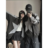 winter outfits men 2024 Spring Couple Men and Women Color Matching Patch Embroidered Windbreaker Jacket Thin Coat