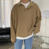 Tryesstore-Fall Fashion Classy Outfits Men Fall Outfits - TRY4146 KNITTED BUTTON-UP SHIRT SWEATER