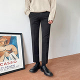 Tryess-TRY No. 3276 ANKLE SLIM STRAIGHT SUIT PANTS