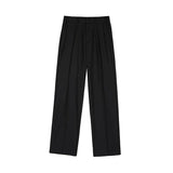 Tryess-TRY No. 2526 DRAPES STRAIGHT WIDE PANTS