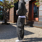 Tryess-TRY No. 6399 CHARCOAL GRAY ZIP-UP HOODIE & SWEATPANTS