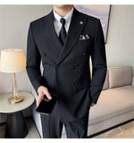 suit Special Offer Manufacturer Men's Double Breasted Suit Suit Men's Business Suit Three-Piece Suit plus Size