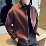 mens fall outfits 2024 Autumn and Winter Solid Color Coat Men's Casual Coat Trendy Retro Loose Men's Jacket Trendy